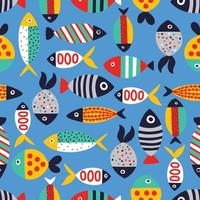 Cute fish. Kids background. Seamless pattern. Can be used in textile industry, paper, background, scrapbooking. vector