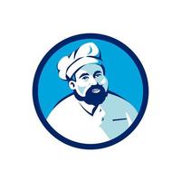 Baker Chef Cook Bearded Circle Retro vector