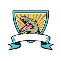 Alligator Snapping Crest Retro vector