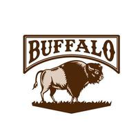 Buffalo American Bison Side Woodcut vector