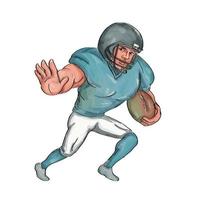 American Football Player Stiff Arm  Caricature vector