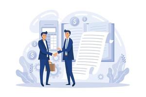 Financial documents and forms, paperwork. Accountant appointment, filing the taxes, tax return metaphors. Calculating obligatory payments. flat vector modern illustration