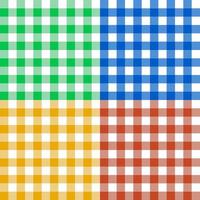 multicolored plaid fabric pattern vector collection in different colors