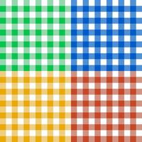 multicolored plaid fabric pattern vector collection in different colors