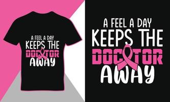 Breast cancer awareness quote typography t-shirt design template vector