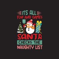 Print santa T shirt design vector