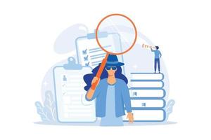 Secret agent searching clues and spying investigating case. Private investigation, private detective agency, private investigator services concept. flat vector modern illustration