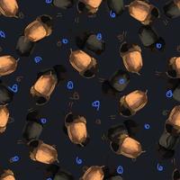 Trendy abstract seamless pattern with acorns seamless for textile design. vector