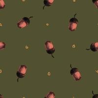 Trendy abstract seamless pattern with acorns seamless for textile design. vector