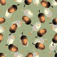 Trendy abstract seamless pattern with acorns seamless for textile design. vector