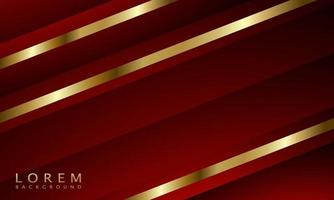 Abstract red luxury background with golden line vector