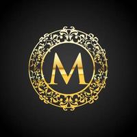 Illustration of gold luxury logo design vector