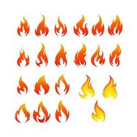 Flame or fire icon set vector image design on white background