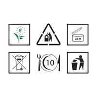 Packaging symbol warning vector Set design