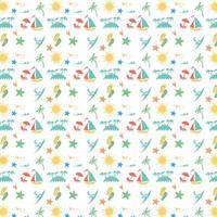 Seamless summer background pattern with summer elements vector