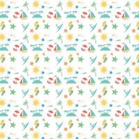 Seamless summer background pattern with summer elements vector