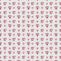 Seamless red heart pattern background vector on light grey background