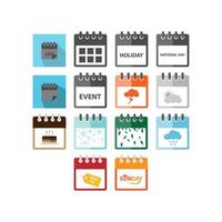 Calendar icon set vector image design on white background