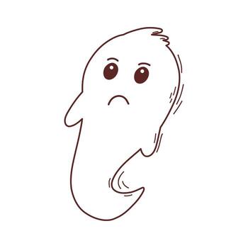 Spooky halloween ghost. Spooky poltergeist. Halloween scary ghostly monster. Halloween element. Trick or treat concept. vector