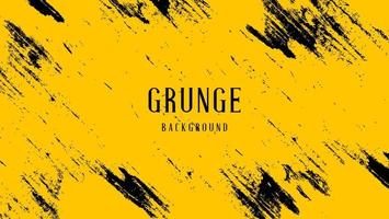 Minimal Yellow Grunge Background With Black Scratch Texture vector