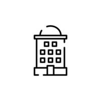 Hotel, Apartment, Townhouse, Residential Dotted Line Icon Vector Illustration Logo Template. Suitable For Many Purposes.