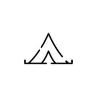 campamento, tienda de campaña, camping, plantilla de logotipo de ilustración de vector de icono de línea de puntos de viaje. adecuado para muchos propósitos.