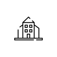 Hotel, Apartment, Townhouse, Residential Dotted Line Icon Vector Illustration Logo Template. Suitable For Many Purposes.