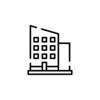 hotel, apartamento, casa adosada, plantilla de logotipo de ilustración de vector de icono de línea discontinua residencial. adecuado para muchos propósitos.