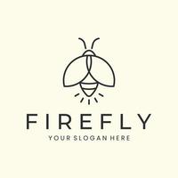 firefly with line art style logo vector illustration design icon template