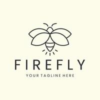 vector firefly linear style logo illustration design icon template