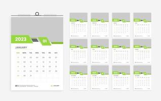 2023 calendar design template vector