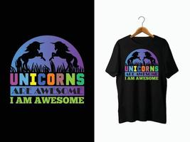 diseño de camiseta de unicornio vector