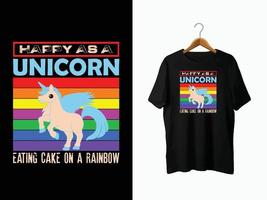 diseño de camiseta de unicornio vector