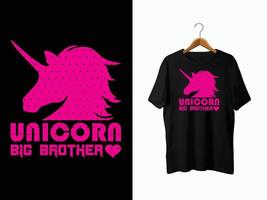 diseño de camiseta de unicornio vector