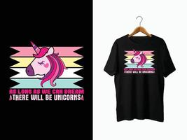 diseño de camiseta de unicornio vector