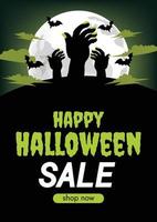 spooky halloween promotion halloween sale background design vector