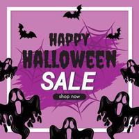 halloween sale banner design background art vector