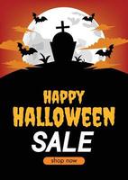 spooky halloween promotion design vector