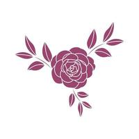 Rose flowers minimalist illustration drawing vector