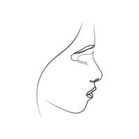 Female face line art drawing vector