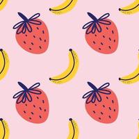 cute handraw fruits seamless pattern design vector
