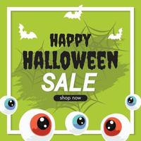spooky halloween sale banner design background vector
