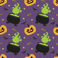 cute spooky cartoon character halloween seamless design vector