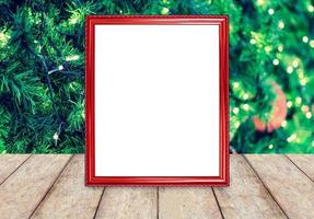 photo frame over christmas background