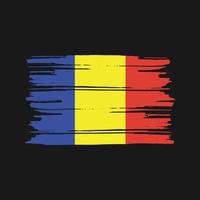 Romania Flag Brush Vector. National Flag Design vector