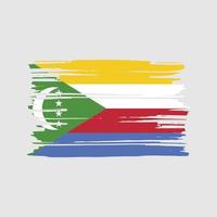 Comoros Flag Brush Vector. National Flag Design vector