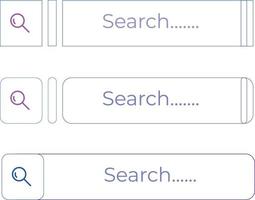 Serch bar icon set. Browser window. User interface elements for mobile app. Vector Isolated onbackground