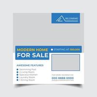 Real estate home for sale banner social media post design vector