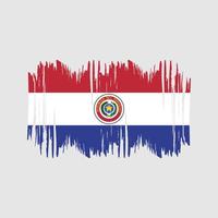 pincel vectorial de la bandera de paraguay. vector de pincel de bandera nacional