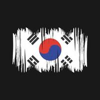 pincel vectorial de la bandera de corea del sur. vector de pincel de bandera nacional